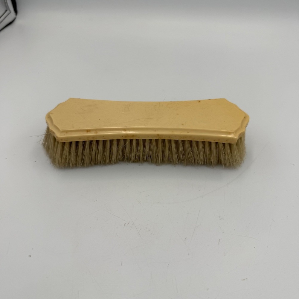 Vintage Pyralin Du Barry Clothes Brush Celluloid Cream Art Deco Vanity Tool 7"